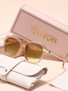 Verywork 1 件经典精致休闲风格优雅品牌设计女士时尚眼镜驾驶购物街拍音乐节配饰夏季海滩度假、户外、旅行礼物的理想选择 - 彩色 - 查看 8