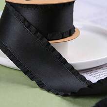 Ruffle Satin Ribbon, Thick Ruffled Woven Tape, DIY Bow Hair Accessories, High Density Wavy Edge Ribbon