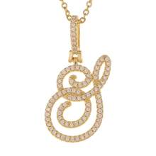 1pc Copper Zirconia A-Z Alphabet Pendant Chain Necklace Fashion Woman Initial Name Jewelry