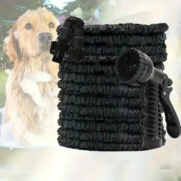 25/50/75/100FT Expandable Garden Hose Set With 7 Function Spray Nozzle - Durable Yard Watering Irrigation Hose With Sprayer, Outdoor Use And Car Washing High Pressure Water Gun - No Power Needed