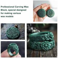 1 Stück tief grüner Schmuckwachsblock, geschnittene Form Wachsform für Schmuckguss, DIY Ring Wachsschmuckherstellung