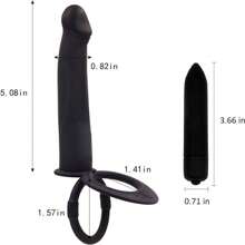 1 pièce Plug anal de pénis avec sangle en silicone, gode vibrant à double pénétration avec anneau de pénis, masseur de plug anal permettant de retarder l'éjaculation, jouets sexuels érotiques pour adultes pour homme femme couple, stimulateur vibrant de point, produits pour adultes