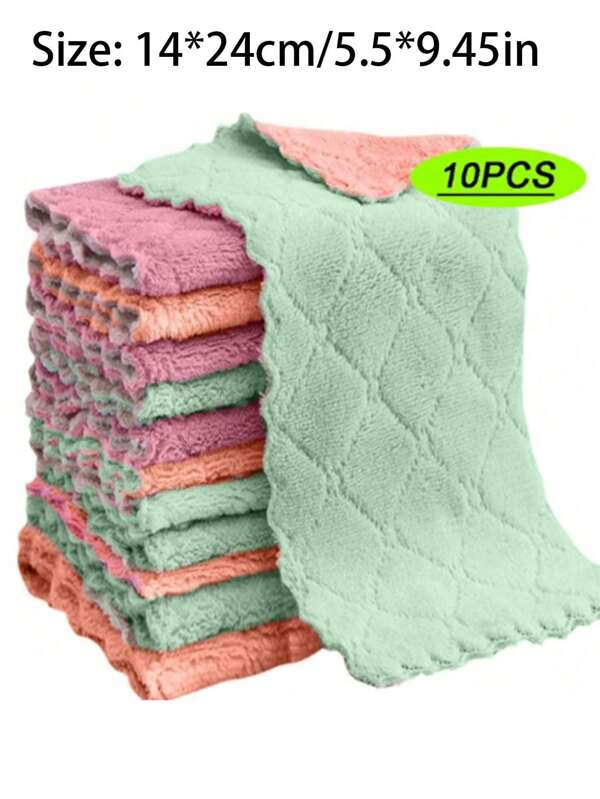 20pcs/10pcs/5pcs/1pc Kitchen Cleaning Cloth, Kitchen Towel, Dish Cloth, Dish Rag, Super Absorbent Microfiber Kitchen Dishcloth, Effective Tableware Home Cleaning Wipe, Hand Towel