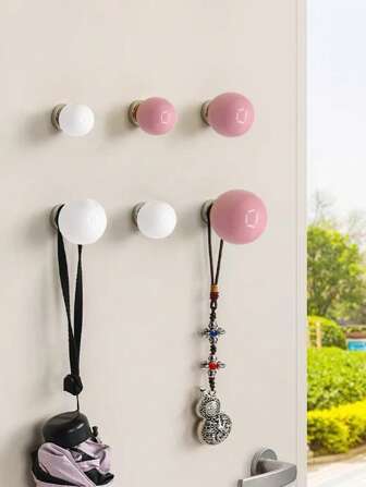 6 件多巴胺女孩风格彩色磁力球挂钩，16 磅（约 8 公斤）重型磁力球挂钩，适用于游轮、船舱、超强磁力挂钩、金属磁球、冰箱、工具箱、储物磁力球挂钩