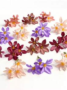 20 Pieces Silk Flowers Photography Props, Realistic Wedding Bouquet, Bulk Artificial Flower Heads, Floral Wreath Made Of Synthetic Silk Flowers, Random Assorted Faux Flowers