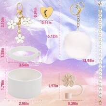 Juego de accesorios compatibles con vasos de 40 onzas, que incluyen tapa con pajita, para embellecer tu vaso. Regalos únicos para mujeres y útiles escolares.