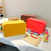 1 pieza Bolsa de cosméticos impermeable de gran capacidad de silicona con asa de transporte, bolso de playa para mujeres, organizador versátil de viaje para maquillaje, joyas y accesorios