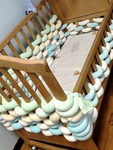 1 件婴儿床编织柔软保险杠垫，针织长垫保护垫，适用于婴儿房或儿童房 - 彩色 - 查看 5