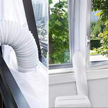 ¡Promoción! Sello de ventana de bloqueo de aire para aire acondicionado portátil, placa de sellado de tela Flexible de 400, sello de ventana con cremallera y Ad GLPC - Blanco - Ver 8