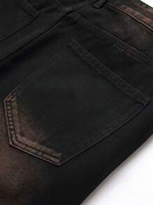 1pc Men's Black Street Style Comfortable Casual Jeans, Spring & Summer, Suitable For City Walking & Outdoor Activities
