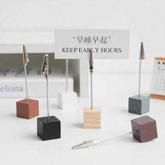 Soporte vertical retro y creativo para tarjetas, etiquetas, notas y decoración de escritorio, con estilo decorativo, útil como material escolar