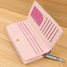 Cute Cartoon Animal Print Women's Long Wallet Clutch Purse, Large Capacity For Women Wallet Purse Wallet Wallet Keychain Mini Wallet Wristlet Wallet - Baby Blue - View 3