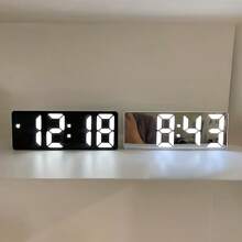 RAF Smart LED Clock, Voice Control Alarm Clock, Bedside Quiet Digital Alarm Clock, Desk Electronic Digital Clock, Snooze Desk Clock, LED Mirror Table Alarm Clock With Time Display, Desk USB Alarm Clock For Home, Bedroom, Office