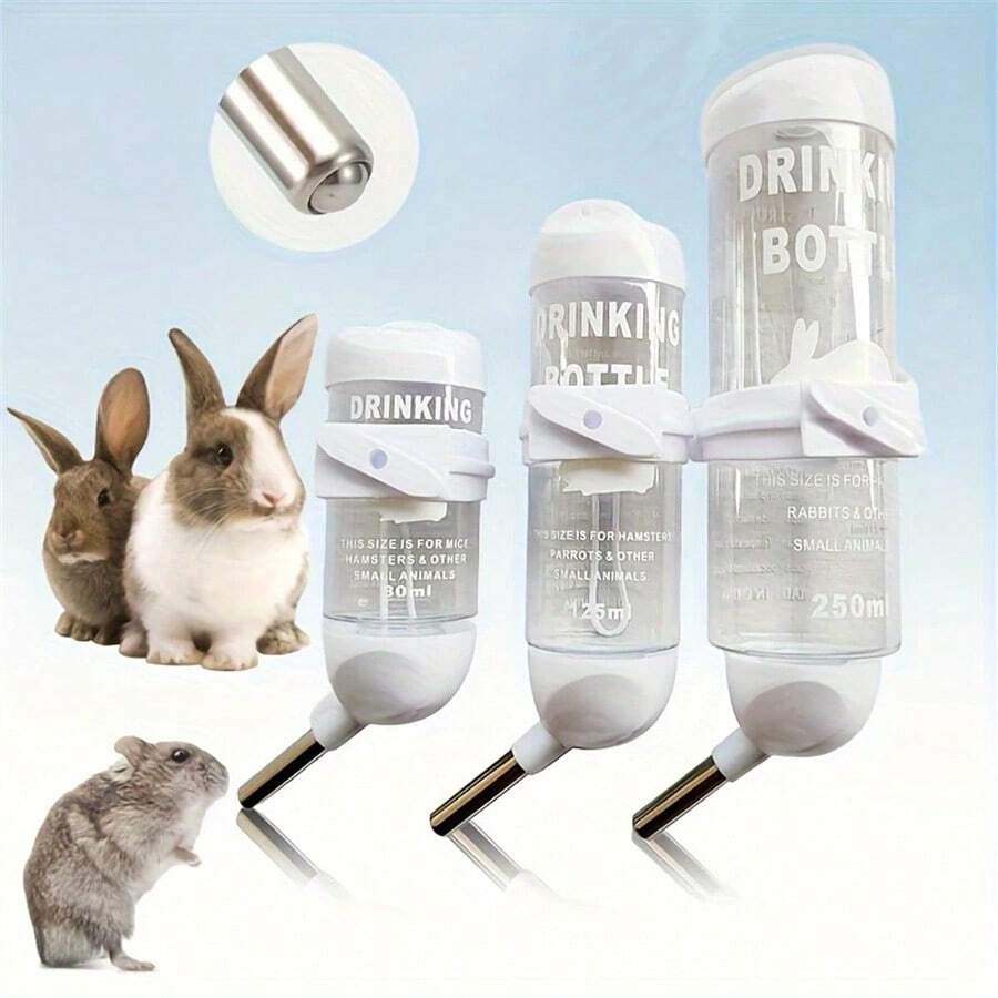 1pc Porcelain White Pet Tumbler Water Bottle, Hamster Drinker, Rabbit Chinchilla Squirrel Anti-Bite Water Bottle Supplies