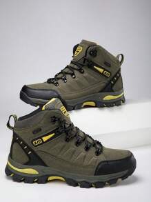 Men's Boots, Hiking Boots, Work Shoes, Anti-Puncture Safety Shoes, Thick Sole Non-Slip Sports Shoes, Men's Lace-Up Ankle Boots