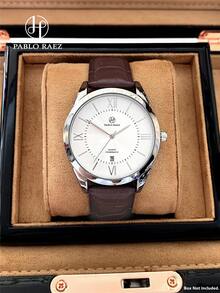 Pablo Raez 1 Đồng hồ đeo tay nam dành cho quý ông, thép không gỉ mạ IPS màu bạc, vỏ màu nâu và đen sang trọng, mềm mại và thoải mái, chất liệu da sợi nhỏ, thiết kế thanh số La Mã thời trang, có ngày, chống nước 50M, hàng mới AAA, đồng hồ đeo tay thạch anh nam, đồng hồ thể thao, đồng hồ thường ngày, đẹp mắt, chất lượng cao, dành tặng bạn bè hoặc gia đình, quà tặng cho cha, phù hợp cho cuộc sống hàng ngày/công việc/trang trí tiệc tùng, đồng hồ đeo tay, quà tặng sinh nhật - màu nâu - Xem 13