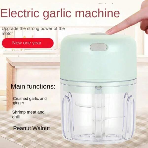 Écraseur d'ail électrique automatique Mélangeur rapide Portable USB 100ml/250ml Mini hachoir à ail sans fil Hachoir alimentaire pour usage domestique