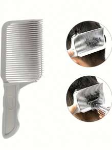 3 Piecesprofessional Hairdressing Comb Set - Heat-Resistant, Ideal For Men's Salon Styling - Curved Positioning Comb, Flat Top Comb, Precise Styling Barber's Comb, Suitable For Cutting, Pompadour And All Men's Hairstyles, Curved And Flat Comb For Men's Salon Styling, Large Comb For Normal Hair