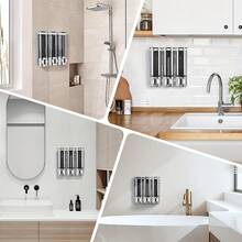 1 pieza Dispensador de champú a prueba de fugas con 3 compartimientos, diseño de montaje en pared para la ducha, con dispensador de acondicionador sin necesidad de taladrar, adecuado para baño, cocina y hotel