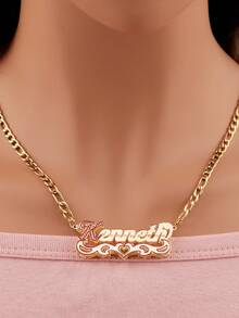 Customizable Enamel Personalized English Name Necklace, Dual Layer, Gift For Mother's Day, Valentine's Day, Birthday, Anniversary, Friends, Graduates, Christmas, High-End Family Gifts - Car Enamel Model - View 8