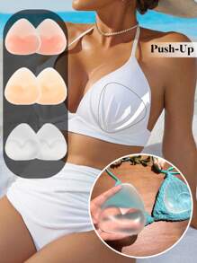 1 Par de Enchimentos de Sutiã de Silicone Transparente Push-Up, Copos de Sutiã Macios Reutilizáveis para Realçar o Levantamento do Busto para Sutiãs, Trajes de Banho, Biquínis, Ajudando a Levantar e Realçar o Busto, Material de Silicone Lavável, Acessórios de Sutiã para Vestidos de Festa e Trajes de Festa (20 Peças de Capas de Mamilo Não Tecido)