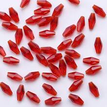 48pcs Long Glass Beads 6*12mm Red Bead Assortments For DIY Jewelry Making, Handmade Crafts Bracelets & Necklaces
