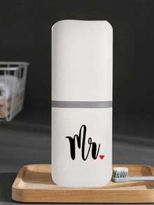 Portable Couple Travel Toothbrush Cup, White Wash Cup, Home Bathroom Storage Box, Toothbrush Box, Mouthwash Cup, Travel Toothbrush Box, Mouthwash Cup And Toothpaste Holder - Alcohol Free, Compact Design, Perfect For Oral Care On The Go. Couple Supplies, Outdoor Business Travel Supplies Box, Valentine's Day Gift - White - View 8