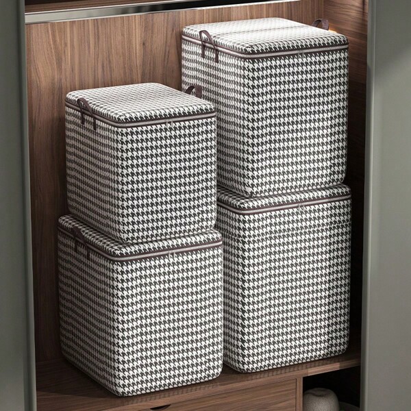 Nonwoven Blanket Storage Bag, Foldable Clothing & Bedding Organizer