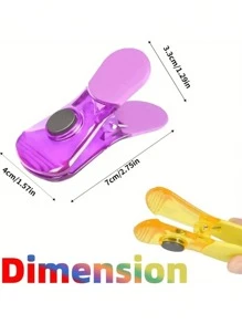 Un juego de pinzas para bolsas de aperitivos, clips de sellado de bolsas de aperitivos portátiles, clips de sellado magnéticos para refrigerador de varios tamaños y aberturas amplias mejoradas para bolsas de almacenamiento de alimentos/coloridos, herramientas de clips de sellado para la organización de la cocina en el hogar. (Debido a la producción manual, el producto puede tener defectos)