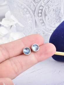 Orecchini con acquamarina/quarzo rosa in argento sterling 925, pietre naturali, semplici e delicati, gioielli classici da donna, ottimo regalo