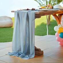 1 peça de caminho de mesa de chiffon de cor sólida, caminho de mesa romântico de gaze transparente, caminho de mesa de casamento transparente de 70 x 300 cm em estilo country romântico para Páscoa, Ação de Graças, Natal, adequado para casamento de Natal, chá de panela, festa infantil, festa de aniversário, decoração de mesa de jantar
