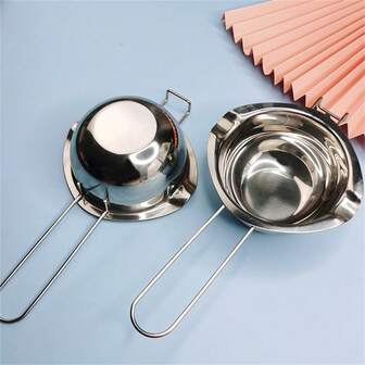 1件装不锈钢材质巧克力水浴熔化碗黄油加热熔化碗烘焙加热锅食物分隔器