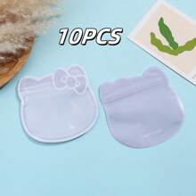 Sanrio 10Pcs Sanrio Hello Kitty Ziplock Bag Cute Cartoon Jewelry Cosmetics Transparent Packaging Sealed Bag Pet Nail Art Packaging Wholesale