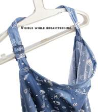 DODO NICI Baby Breast Feeding Cover Nursing Cover With Burp Cloth Machine Washable Blue