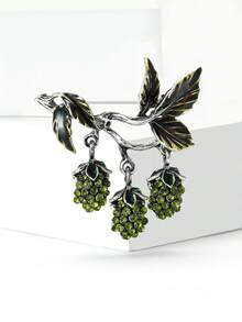 Fashionable Rhinestone Grape Brooch For Women Fruit Brooch Suitable For Wearing With Dress, Suit, Hat, Shoes, Flower Scarf - Grapes (1460) - View 3