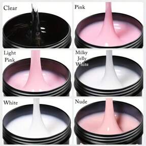 Gel acrilic pentru extensii de unghii, cu uscare rapidă, 150 g - compatibil cu UV/LED, inodor, formulă de gel dur care se înmoaie, perfect pentru manichiură franceză și extensii de unghii, accesorii pentru unghii cu gel