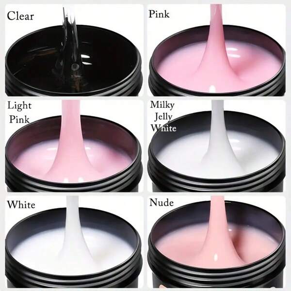 Fast-Dry 150g Acrylic Nail Extension Gel - UV/LED Compatible, Odorless, Soak-Off Hard Jelly Formula, Perfect For French Manicure And Nail Building Extensions, Gel Nail Supplies