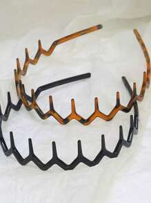 1pc Mother's Day Leopard Patterned Hair Hoop, Fashion Elegant Casual Minimalist Resin Material Girls Solid Shiny Leopard Tooth Headband Hair Accessory Set, Suitable For Daily, Commuting, Bathing, Makeup, Fixing Messy Hair, Wavy Hair Hoop, Hairband, Hair Hoop Headbands
