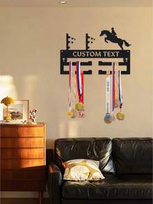 Custom Medal Hanger Horse Ribbon Holder, Sports Awards Ribbons With Name Holder, Horse Riding Medal Hanger Display Rack Equestrian Gift