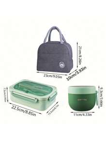 3pcs/Set Adult Containers Set, Multi-Color With Lids & Utensils, Airtight Plastic PP Storage Containers, Bundled With Sealed Oatmeal Cup And Insulated Lunch Bag, Suitable For Picnics, Camping, Office, School, Workers, Students, Travel, Outdoor, Kitchen,School Supplies