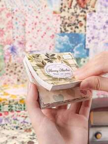 1 Book/100pcs Classic Floral Pattern Paper, 6 Styles, 100 Unique Patterns Options, Suitable For Scrapbook, Journal, Decoration, Memo, Origami, Stationery, Back To School Supplies, A Perfect Small Gift For Back To School
