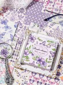 1 Book/100pcs Classic Floral Pattern Paper, 6 Styles, 100 Unique Patterns Options, Suitable For Scrapbook, Journal, Decoration, Memo, Origami, Stationery, Back To School Supplies, A Perfect Small Gift For Back To School