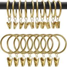10pcs/40pcs Curtain Rings With Clips, Window Curtain Clip Rings, 1.26 Inch Inner Diameter, Suitable For Living Room Curtain Rods, Bathroom Curtain Rods, Curtain Rods, Easy To Use, Gold, Black, Silver - Multicolor - View 12