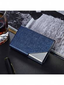 斜面不锈钢名片夹，时尚翻盖名片信用卡ID卡夹，返校季