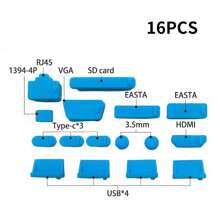 16pcs Type C Port Dust Plug, Multi-Color, Silicone Universal Computer Accessories