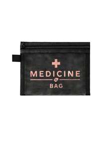 Mesh Cosmetic Bag With "Medicine" , Portable Storage Bag, Makeup Bag, Skincare Bag, Travel Essentials, Dormitory Supplies, Wedding Bride Gifts, Mother's Day Gift, Birthday Gifts, Gifts For Friends And Teachers, Medicine Storage Bag,Bathroom Storage, Jewelry Storage, Lip Oil And Cosmetics Storage Bag,Student Dormitory Wash Bag,Gift To Wife, Family, Friends, Colleagues