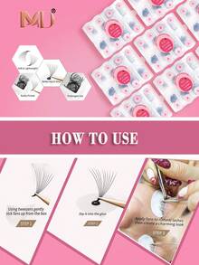 500/1000 PCS Fans Premade Fans Eyelash Extensions 3D 5D Premade Lash Fans 8-15mm Mixed Length D Curl Promade Loose Fans Thin Base Premade Volume Lash Extension(0.07 D 8-15mm) - D - View 8