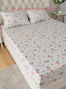 Set de 2/3 cearșafuri cu elastic în culoarea cireșei (1 cearșaf cu elastic și 1/2 fețe de pernă fără pilotă)