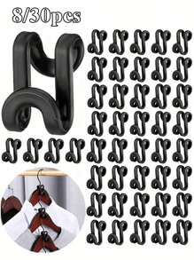 8/30pcs Clothes Hanger Connector Hooks - Heavy Duty Plastic Cascading Mini Hooks, Space Saver Closet Organizer For Wardrobe, Multi-Functional Closet Organizers And Storage Accessories