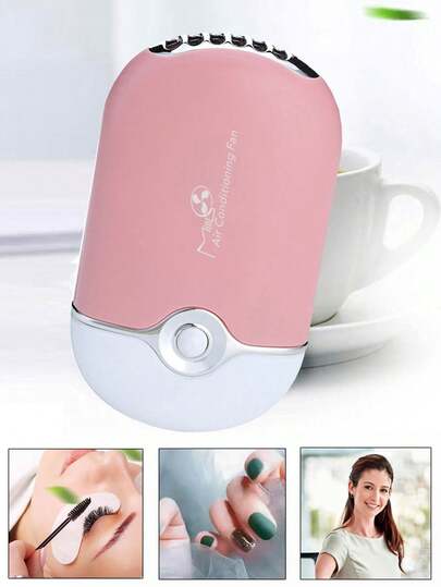 1 pieza Mini ventilador de mano, compacto y portátil, adecuado para el secado/peinado de extensiones de pestañas, unisex, ideal para uso en interiores/exteriores, viajes/hogar/oficina